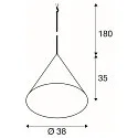 Luminaria colgante MAGICO 38 E27 IP20, negro mate regulable
