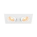 ceiling recessed luminaire NEW TRIA® 155 GU10 2 flames, rotatable, square GU10 IP20, white dimmable