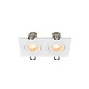 SLV Luminaria empotrable para techos NEW TRIA® 155 GU10 de 2 llamas, giratorio, cuadrado GU10 IP20, blanco regulable