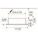 SLV Luminaria empotrable para techos NEW TRIA® 155 GU10 de 2 llamas, giratorio, cuadrado GU10 IP20, blanco regulable