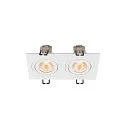 SLV ceiling recessed luminaire NEW TRIA® 155 PHASE 2 flames, rigid, square IP20, white dimmable