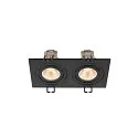 SLV Luminaria empotrable para techos NEW TRIA® 155 PHASE de 2 llamas, rígido, cuadrado IP20, negro regulable