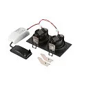 SLV Luminaria empotrable para techos NEW TRIA® 155 PHASE de 2 llamas, rígido, cuadrado IP20, negro regulable