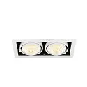 SLV Luminaria empotrable para techos KADUX DOUBLE de 2 llamas, controlable por DALI, giro cardánico IP20, blanco regulable