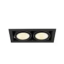 SLV Luminaria empotrable para techos KADUX DOUBLE de 2 llamas, controlable por DALI, giro cardánico IP20, negro regulable