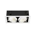 Luminaria empotrable para techos KADUX DOUBLE de 2 llamas, controlable por DALI, giro cardánico IP20, blanco regulable