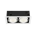 SLV Luminaria empotrable para techos KADUX DOUBLE de 2 llamas, controlable por DALI, giro cardánico IP20, blanco regulable