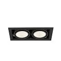 SLV Luminaria empotrable para techos KADUX DOUBLE de 2 llamas, controlable por DALI, giro cardánico IP20, negro regulable