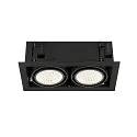 SLV Luminaria empotrable para techos KADUX DOUBLE de 2 llamas, controlable por DALI, giro cardánico IP20, negro regulable