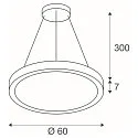 SLV Luminaria colgante MEDO® RING 60 PHASE para estación de trabajo VDU, CCT Switch IP20, blanco regulable