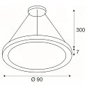 SLV Luminaria colgante MEDO® RING 90 PHASE para estación de trabajo VDU, CCT Switch IP20, negro regulable
