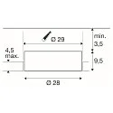 SLV ceiling recessed luminaire MEDO® 30 FRAMELESS rigid, for VDU workstation, CCT Switch, flush, switchable IP20, white 