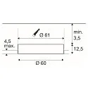 SLV Luminaria empotrable para techos MEDO® 60 FRAMELESS rígido, para estación de trabajo VDU, CCT Switch, descarga