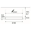 SLV Luminaria empotrable para techos MEDO® 90 FRAMELESS rígido, para estación de trabajo VDU, CCT Switch, descarga