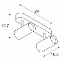 Luminaria de pared y techo NOBLO® DOUBLE PHASE DTW de 2 llamas, redondo, Dim-To-Warm IP20