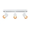 SLV Luminaria de pared y techo NOBLO® TRIPLE PHASE DTW de 3 llamas, redondo, Dim-To-Warm IP20, blanco regulable