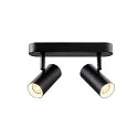 SLV wall and ceiling luminaire NOBLO® DOUBLE PHASE DTW 2 flames, round, Dim-To-Warm IP20, black dimmable