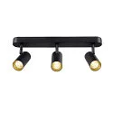 SLV wall and ceiling luminaire NOBLO® TRIPLE PHASE DTW 3 flames, round, Dim-To-Warm IP20, black dimmable