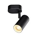 SLV wall and ceiling luminaire NOBLO® SINGLE PHASE 1 flame, round IP20, black dimmable