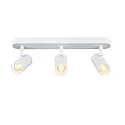 SLV Luminaria de pared y techo NOBLO® TRIPLE PHASE de 3 llamas, cilíndrico, giro cardánico IP20, blanco regulable