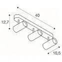 SLV Luminaria de pared y techo NOBLO® TRIPLE PHASE de 3 llamas, cilíndrico, giro cardánico IP20, blanco regulable