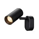 SLV Luminaria de pared y techo NOBLO® SINGLE PHASE de 1 llama, redondo IP20, negro regulable
