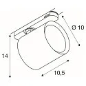 Luminaria trifásica TRACKSPOT V 18 36° ajustable, conmutable IP20, blanco, barnizado 