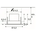 SLV ceiling recessed luminaire NEW TRIA® 45 round, suitable for VDU workstation IP20, white, lacquered 