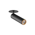 SLV Luminaria empotrable para techos GRIP!M cilíndrico IP20, dorado, negro, barnizado regulable