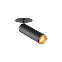 SLV Luminaria empotrable para techos GRIP!M cilíndrico IP20, dorado, negro, barnizado regulable