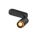 Luminaria de techo GRIP! L SPOT CL SINGLE cilíndrico GU10 IP20, dorado, negro, barnizado regulable