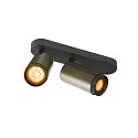 Luminaria de techo GRIP! L SPOT CL DOUBLE cilíndrico GU10 IP20, color bronce, negro, barnizado regulable