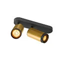 Luminaria de techo GRIP! L SPOT CL DOUBLE cilíndrico GU10 IP20, dorado, negro, barnizado regulable