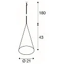 SLV Luminaria colgante MAGICO 20 E27 IP20, aluminio regulable