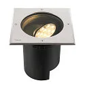 SLV floor recessed luminaire DASAR® L DALI swivelling, square, asymmetrical, dimmable IP65/IP67, stainless steel dimmable