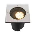 SLV floor recessed luminaire DASAR® L DALI swivelling, square, asymmetrical, dimmable IP65/IP67, stainless steel dimmable