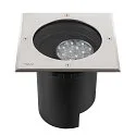 SLV floor recessed luminaire DASAR® L DALI swivelling, square, asymmetrical, dimmable IP65/IP67, stainless steel dimmable