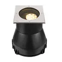 SLV floor recessed luminaire DASAR® L DALI swivelling, square, asymmetrical, dimmable IP65/IP67, stainless steel dimmable