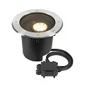 Luminaria empotrable en suelo DASAR® XL DALI redondo, giratorio, asimétrico, regulable IP65/IP67, acero inoxidable regulable