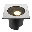 SLV Luminaria empotrable en suelo DASAR® XL DALI giratorio, cuadrado, asimétrico, regulable IP65/IP67, acero inoxidable regulable