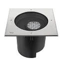 SLV Luminaria empotrable en suelo DASAR® XL DALI giratorio, cuadrado, asimétrico, regulable IP65/IP67, acero inoxidable regulable
