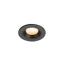 Luminaria empotrable para techos NUMINOS® XS redondo, apto para puestos de trabajo VDU IP20, negro, barnizado regulable