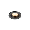 Luminaria empotrable para techos NUMINOS® XS redondo, apto para puestos de trabajo VDU IP20, negro, barnizado regulable