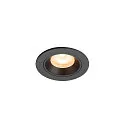 Luminaria empotrable para techos NUMINOS® XS redondo, apto para puestos de trabajo VDU IP20, negro, barnizado regulable