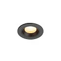 Luminaria empotrable para techos NUMINOS® XS redondo, apto para puestos de trabajo VDU IP20, negro, barnizado regulable