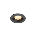 Luminaria empotrable para techos NUMINOS® XS redondo, apto para puestos de trabajo VDU IP20, negro, barnizado regulable