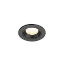 Luminaria empotrable para techos NUMINOS® XS redondo, apto para puestos de trabajo VDU IP20, negro, barnizado regulable