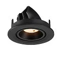 SLV Luminaria empotrable para techos NUMINOS® GIMBLE S redondo, apto para puestos de trabajo VDU IP20, negro, barnizado regulable