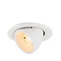 Luminaria empotrable para techos NUMINOS® GIMBLE S redondo, apto para puestos de trabajo VDU IP20, blanco, barnizado regulable