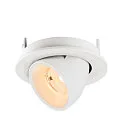 SLV ceiling recessed luminaire NUMINOS® GIMBLE S round, suitable for VDU workstation IP20, white, lacquered dimmable